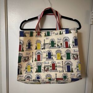 Harrods Vibrant Red and Blue Tote Bag